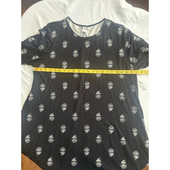 Old Navy Floral Jersey Shift Dress Womens Size XXL Tall Black White Comfort NWT - Picture 6 of 8